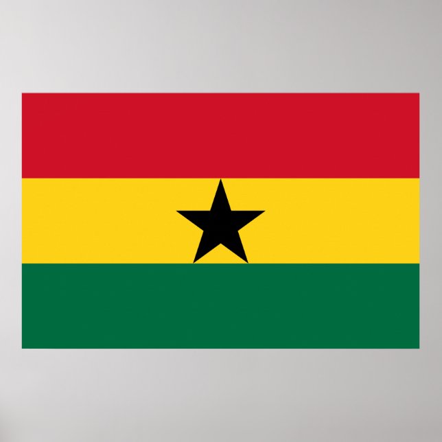 Poster mit Flagge Ghanas (Vorne)