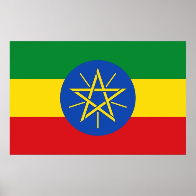 Poster mit Flagge in Äthiopien (Vorne)