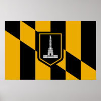 Poster mit Flagge von Baltimore, Maryland, USA