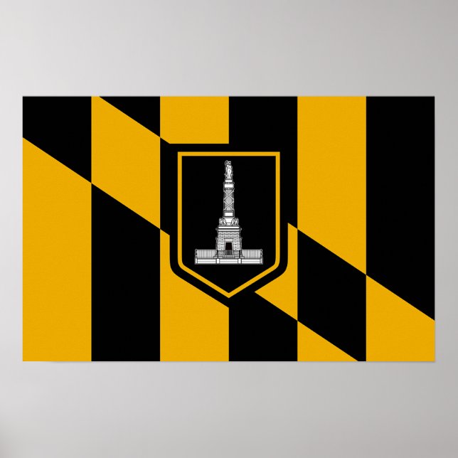 Poster mit Flagge von Baltimore, Maryland, USA (Vorne)