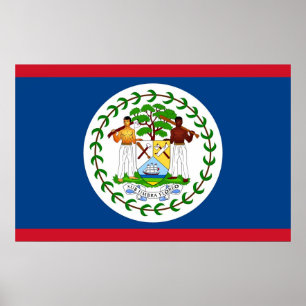 Poster mit Flagge von Belize