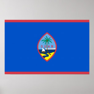 Poster mit Flagge von Guam, USA.