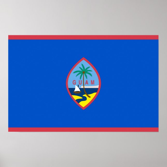 Poster mit Flagge von Guam, USA. (Vorne)