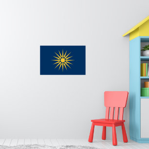 Poster mit Flagge von Makedonien, Griechenland