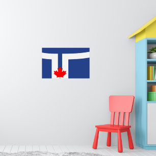 Poster mit Flagge von Toronto, Kanada