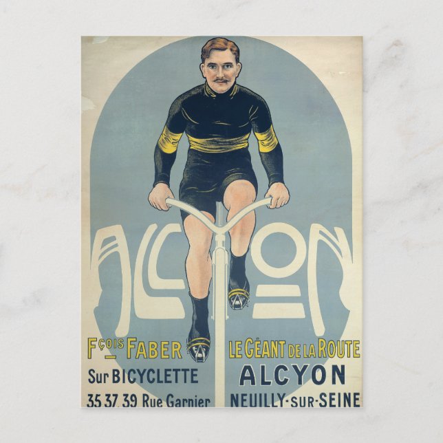 Poster mit Francois Faber Postkarte (Vorderseite)