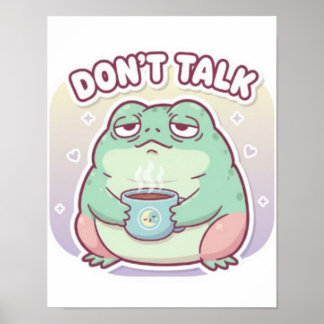 Poster mit frustriertem Frosch und süßem ästhetisc