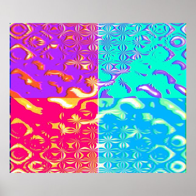 Poster mit geometrischem Muster der Quantenphysik (Vorne)