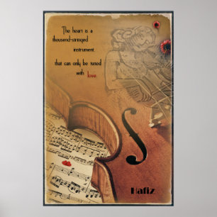 Poster mit Hafis - tausendsaitiges Instrument