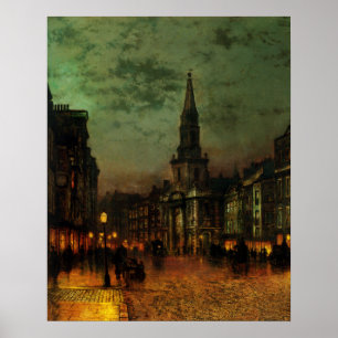 Poster mit John Atkins Grimshaw Malerei