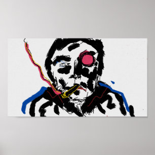 Poster mit menschlichem Gesicht