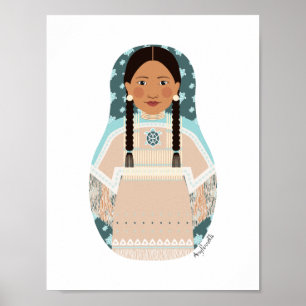 Poster mit Native-American-Matrojka