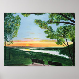 Poster mit Ohio River-Szene