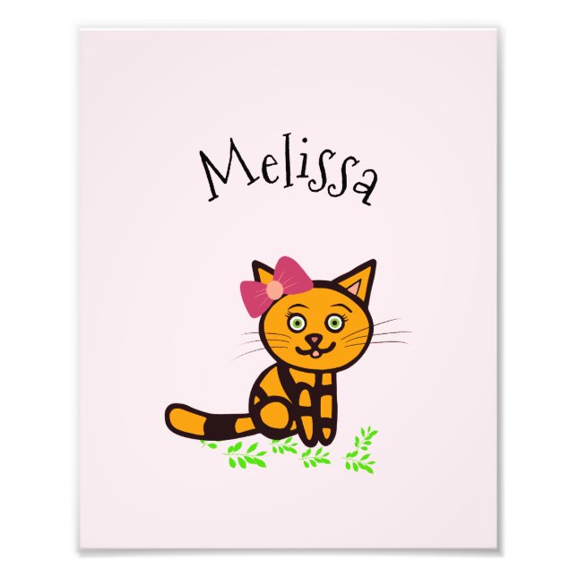 Poster mit orangefarbener Katze (Vorne)