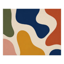 Poster mit organischen Formen im Mid-Century-Stil