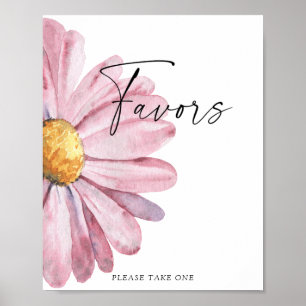 Poster mit rosa Gänseblümchen