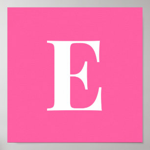 Poster mit rosa Monogrammbuchstaben Persönliche