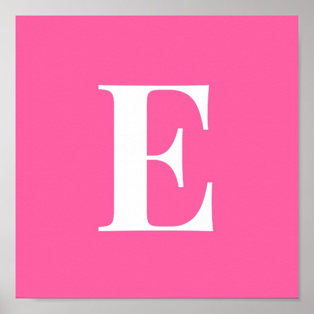 Poster mit rosa Monogrammbuchstaben | Persönliche  (Vorne)
