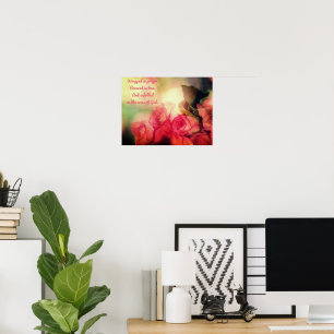 Poster mit rosa Rosen und aufmunterndem Spruch