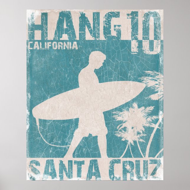 Poster mit Santa Cruz Surfer Print (Vorne)