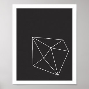 Poster mit schwarzer und weißer geometrischer Form