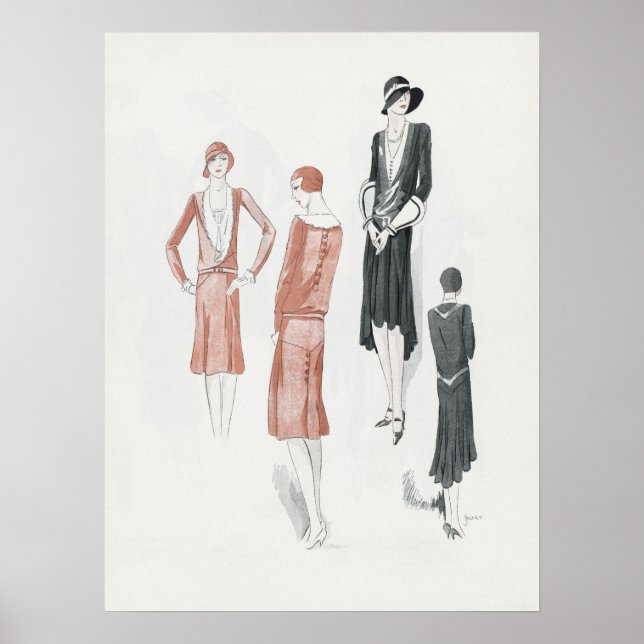 Poster mit Vintage-Modeillustration (Vorne)