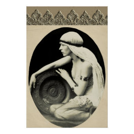 Poster mit Vintagem Tänzer