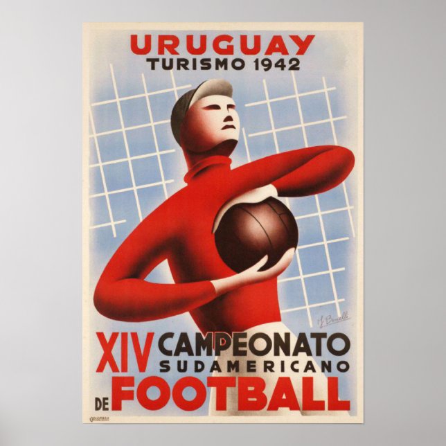 Poster mit Vintager Copa de America Soccer Print (Vorne)