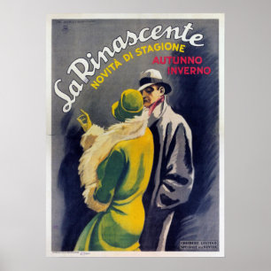 Poster mit Vintager italienischer Modedrucke