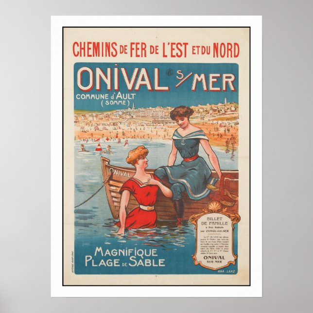 Poster mit Vintager Sommerkurse aus Frankreich (Vorne)