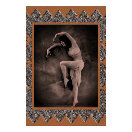Poster mit Vintager Tänzerin Kyra