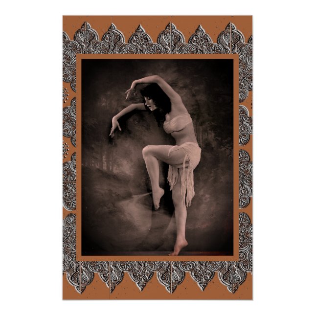 Poster mit Vintager Tänzerin Kyra (Vorderseite)
