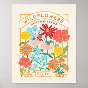 Poster mit Wildblumen-Samenpackung