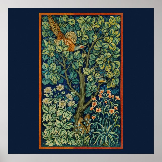 POSTER MIT WILLIAM MORRIS "PHEASANT" DESIGN (Vorne)