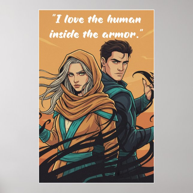 Poster mit Zitat aus dem Buch Powerless (Vorne)