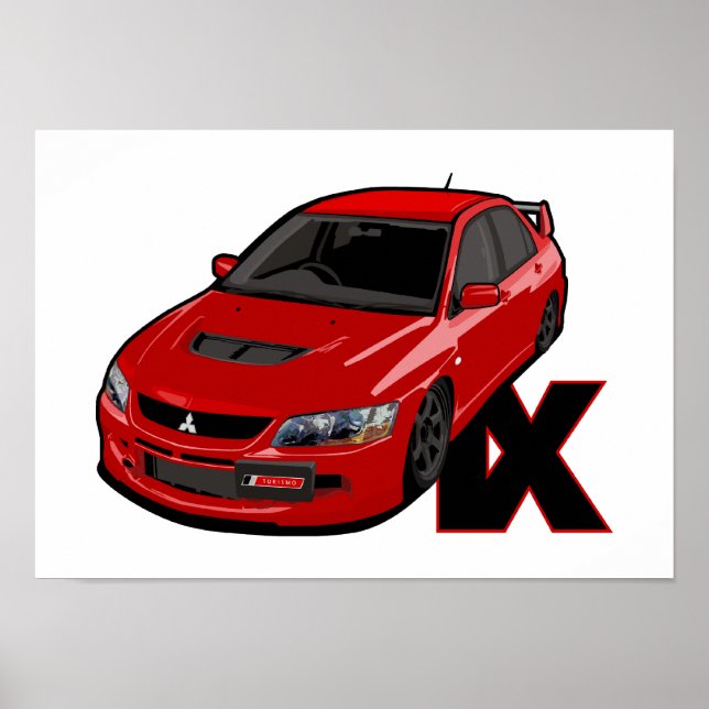 Poster Mitsubishi EVO IX MR. (Devant)
