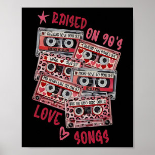 Poster Mix Tape Amour Chansons 90's Musique Cette Saint-V