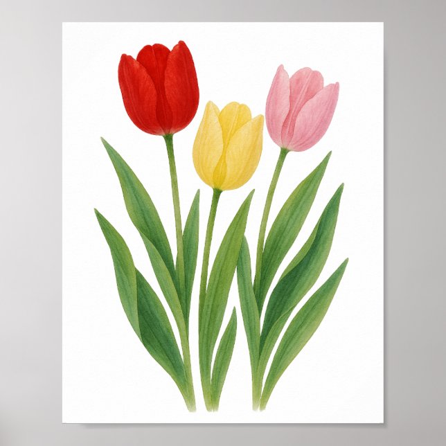 Poster Mix Tulipes Imprimable Art Floral Mural (Devant)