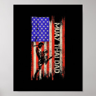 Poster Mixed martial art du drapeau américain vintage Mu