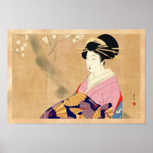 Poster Miyagawa Shuntei Oiran art japonais ukiyo-e