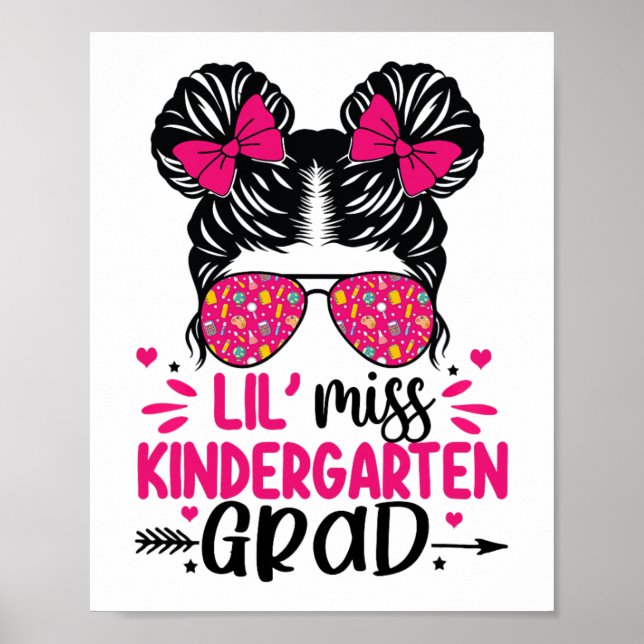 Poster Mlle Kindergarten Grad Graduation Girls Graduated  (Devant)