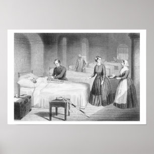 Poster Mlle Nightingale dans l'hôpital chez Scutari,
