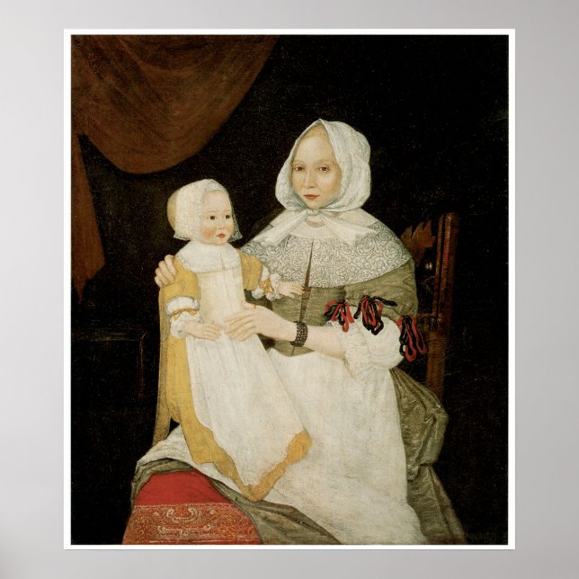 Poster Mme Elizabeth Freake & Baby Mary C 1671-74 (Devant)