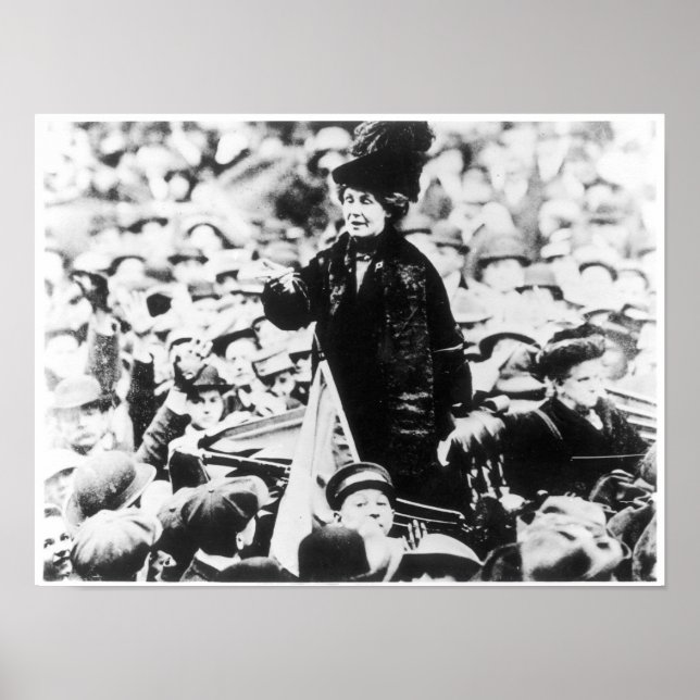 Poster Mme Emmeline Pankhurst s'adressant à une foule (Devant)