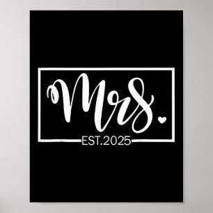 Poster Mme. Épouse 2025 Mariée Mariage Épouse M. &amp; 