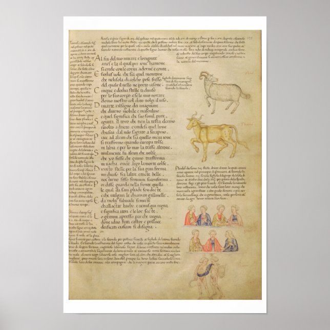 Poster Mme Italien 87 fol.171 Page illustrant l'astrologi (Devant)