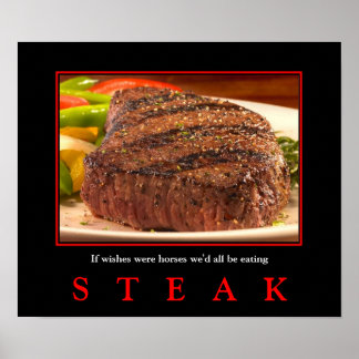 Poster MMM... STEAK! pour portefeuille et petits