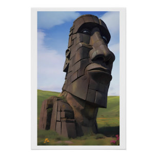 Poster Moai sur la Molehill