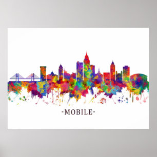Poster Mobile Alabama Skyline