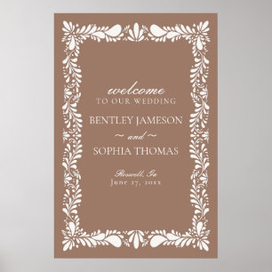 Poster Mocha Brown Talavera Carrelage Fiesta Mariage Bien